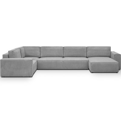Canapé d'angle gauche convertible 8 places en velours côtelé - HARPER MOD HOMIFAB
