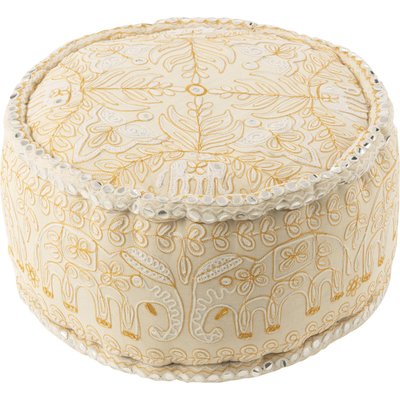 Pouf rond éléphants miroirs coton  et  élégant RECOLLECTION