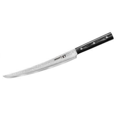 Couteau trancheur tanto Samura Damascus 67 24cm micarta noir SAMURA