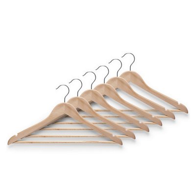 Cintres bois naturel  set de 6 ZELLER PRESENT
