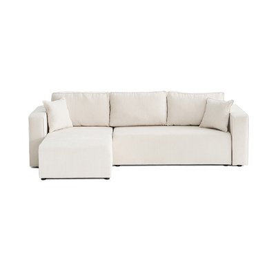 Canapé d'Angle Convertible en Velours côtelé plat 4 places - TOPAZE LISA DESIGN
