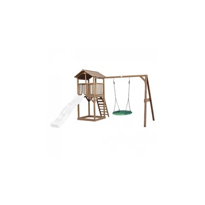 AXI Beach Tower avec balancoire nid  Marron Toboggan Blanc AXI HOUSE