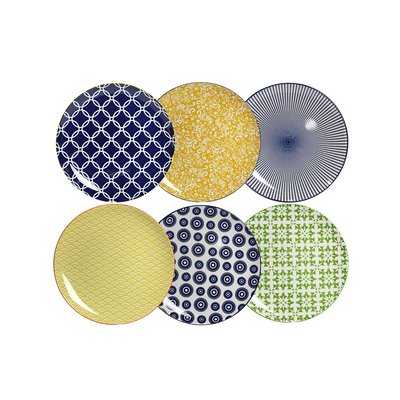 Lot de 6 grandes assiettes ethniques design 2, SABAE ARTIME