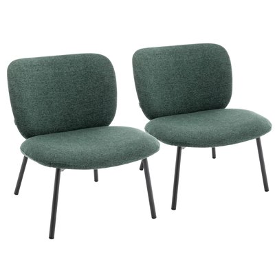 Lot de 2 fauteuils en acier et tissu, JADEN OVIALA
