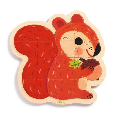 Puzzle en bois Écureuil DJECO