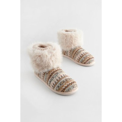 Chaussons bottes en maille à motif jacquard NEXT