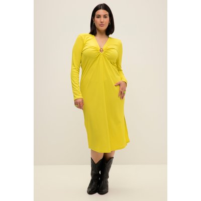 Robe midi ligne A en jersey côtelé, col V STUDIO UNTOLD
