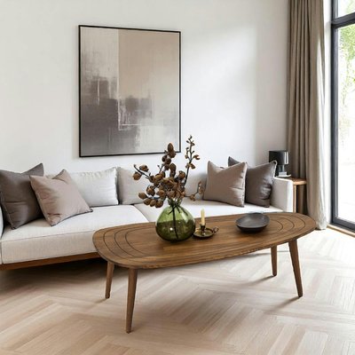 Table basse design en bois foncé - effet tronc d'arbre BOMA PIER IMPORT
