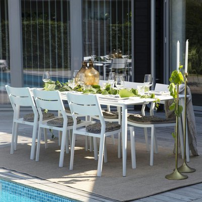 Table de jardin en aluminium finition blanc 200 cm STOCKHOLM PIER IMPORT