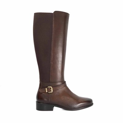 Bottes hauteur genou en cuir avec boucles - TEINE DUNE LONDON