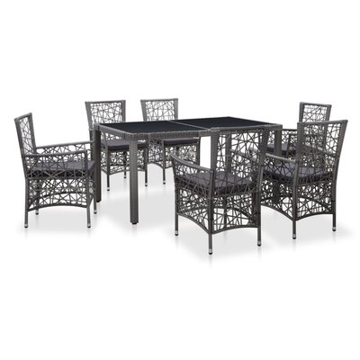 Table et chaises en résine tressée extérieures HOME MAISON