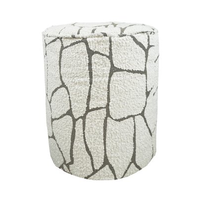 Pouf repose pieds en laine bouclée, déhoussable MX HOME