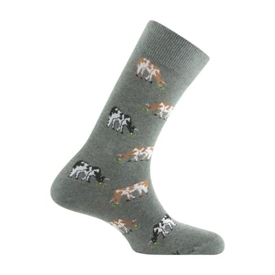 Mi-chaussettes homme kindy jersey All over de vaches coton KINDY
