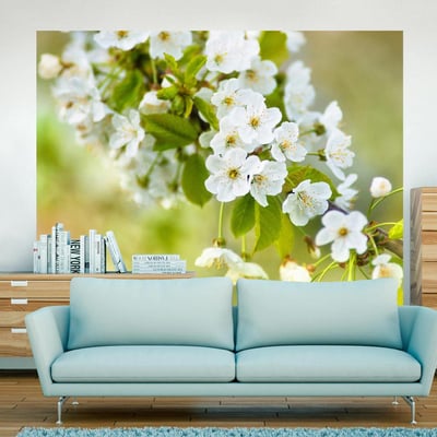 Papier peint intissé panoramique Fleurs Fleurs de cerisier délicates EDEN