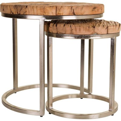 table dappoint bois de manguier et métal finition naturelle RECOLLECTION