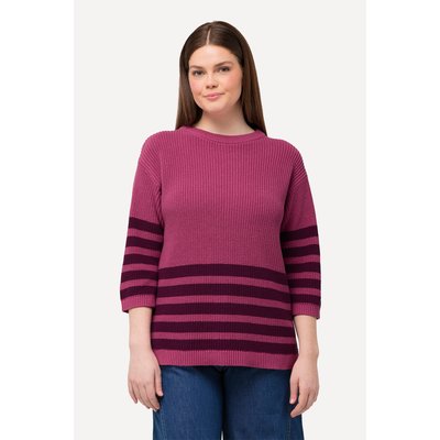Pull en coton bio à rayures. Col rond et ULLA POPKEN