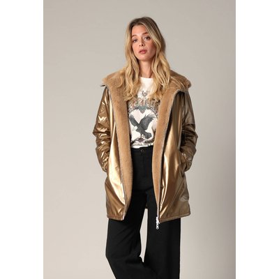 Parka réversible à capuche, effet métallisé ou imitation fourrure
 ISSINA DEELUXE