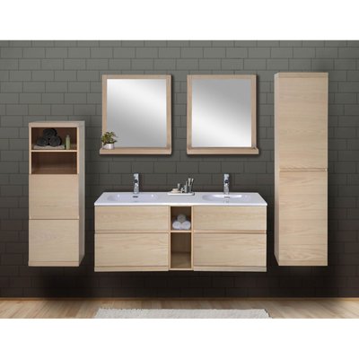 Meuble double vasque +miroir +colonne ENIO MOB IN