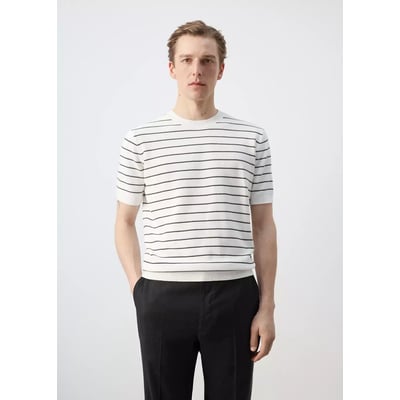 T-shirt 100 % coton en maille à rayures MANGO MAN
