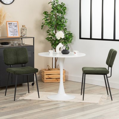 Ensemble table à manger ronde avec 2 chaises, CLIFTWHITESET MEUBLES COSY
