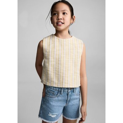 Short en jean revers effilochés MANGO KIDS