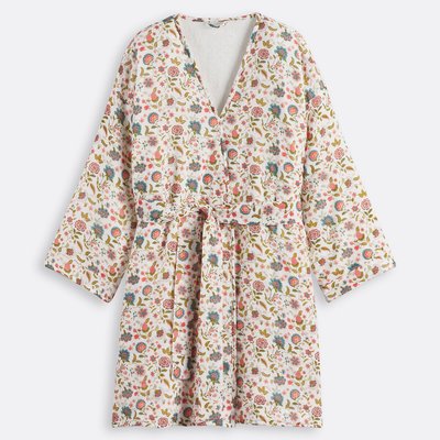 Shirley Kimono Bathrobe in Cotton Muslin and Lined with Towelling LA REDOUTE INTERIEURS