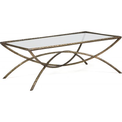 Table basse en verre et métal, élégante RECOLLECTION