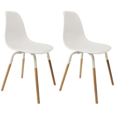 Chaise scandinave pieds métal et bois de hêtre Phenix (Lot de 2) CMP