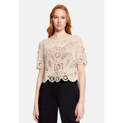 Pull-over en maille ajourée à encolure bateau BETTY BARCLAY
