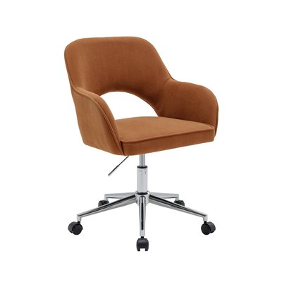 Chaise de bureau à roulettes velours côtelé piétement chromé JIM SWEEEK