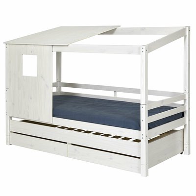 Pack lit cabane gigogne avec 2 matelas Bois massif  ALMA AKITEN RETAIL