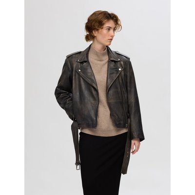 Veste en cuir oversize La Redoute