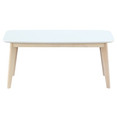 Banc scandinave blanc et bois clair L100 cm LEENA MILIBOO