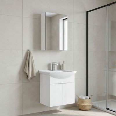 Шкафчик для ванной с раковиной и зеркалом, Purus / Пурус SO'HOME