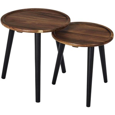 Table gigogne ronde en acacia (Lot de 2) CMP