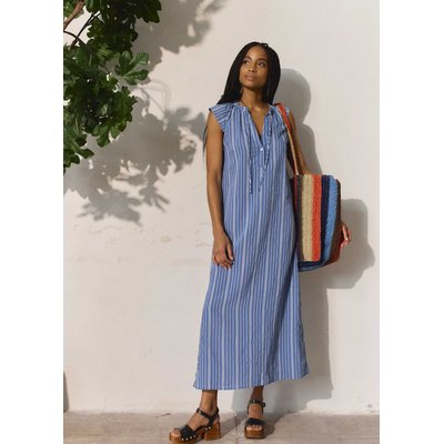 Robe longue rayée sans manches LA FEE MARABOUTEE