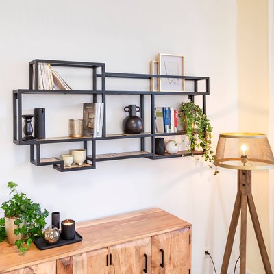 Etagère murale en bois de manguier et métal  JACYNTHE MADE IN MEUBLES 