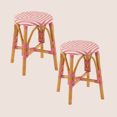 Tabourets parisiens avec assise tressée (lot de 2) - MONTMARTRE HELLIN, DEPUIS 1862