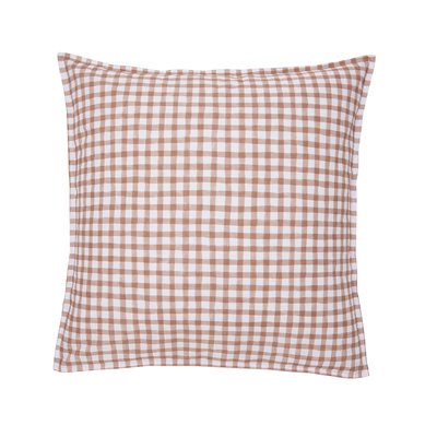Taie d'oreiller imprimée en percale de coton, Made in France, VICHY ESSIX
