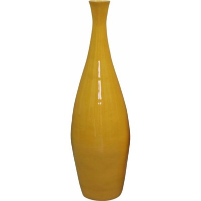 Vase laqué bambou couleur moutarde pour décoration moderne RECOLLECTION