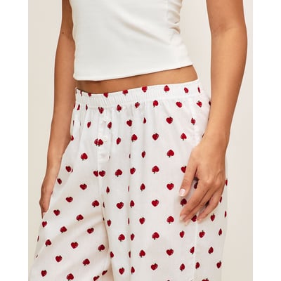 Pantalon en popeline à imprimé fraises NEWBASICNIGHTI UNDIZ