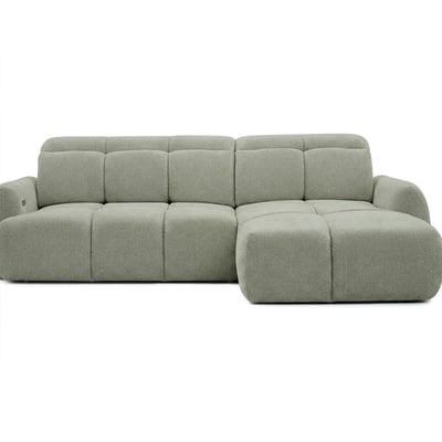 Canapé d'angle convertible 3 places en tissu chenille, RUBY BOBOCHIC