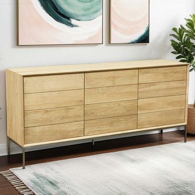 Buffet enfilade en chêne 2 portes 170 cm KUBICO PIER IMPORT