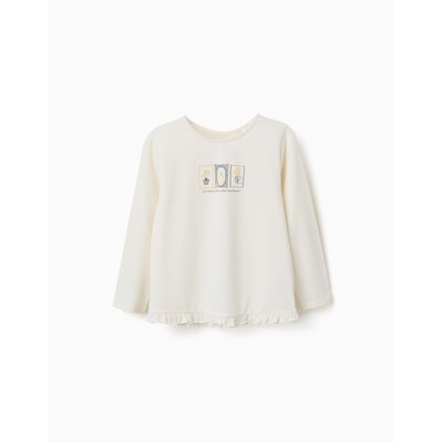T-shirt en coton avec imprimé floral en relief ZIPPY