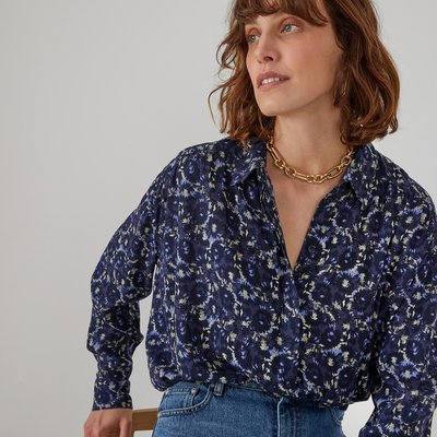 Printed Oversized Shirt with Long Sleeves LA REDOUTE COLLECTIONS