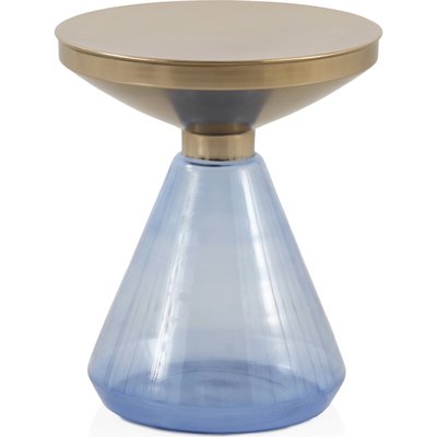 Table d appoint design base verre  plateau métal doré RECOLLECTION