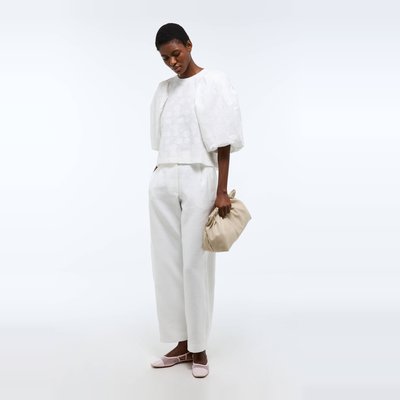 Pantalon barrel contenant du coton MONOPRIX