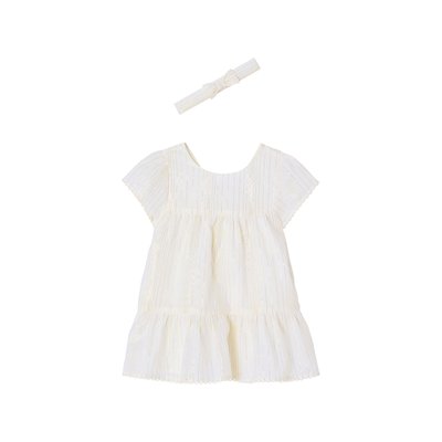 Ensemble cérémonie robe rayée fil brillant + bandeau assorti VERTBAUDET