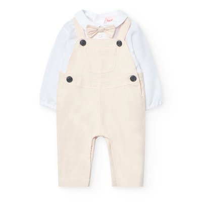 Ensemble chemise avec nœud papillon et salopette longue BOBOLI