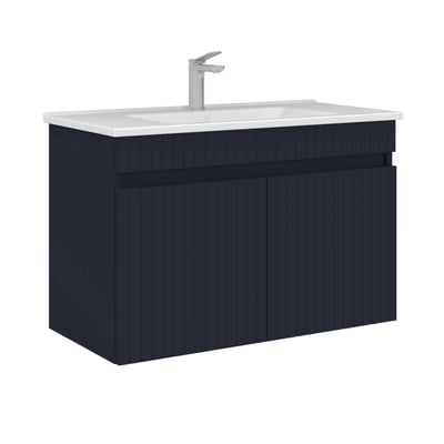 Meuble vasque mural 85 cm, 2 portes YARA PIER IMPORT